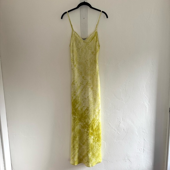 All Saints Bryony Estrella Midi Slip Dress Zest Yellow Bias Cut Sleeveless - Picture 3 of 15
